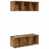 TV Cabinet Set 2 pcs Old Wood 37 x 37 x 107 cm Engineered Wood 3393573