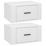 ZNTS Wall-mounted Bedside Cabinets 2 pcs High Gloss White 50x36x25cm 816845
