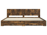 Bed Frame with Storage and Headboard Smoked Oak Engineered Wood 3414077