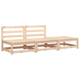 Garden Sofa Armless with Footstool Solid Wood Pine 837963