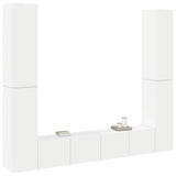 6 Piece TV Cabinet Set White Engineered Wood 3078680