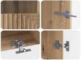 3 Piece LED TV Cabinet Artisan Oak Engineered Wood 3416690