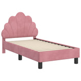 Toddler Bed Frame with Headboard Pink 70 x 140 cm Velvet 42011137
