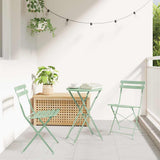 Garden Folding Chair 2 pcs Light Mint 42 x 46 x 82cm Metal 42002958