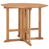 Outdoor Dining Set Natural Teak 5 Piece Folding Round 3059980