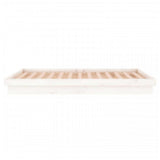 Bed Frame White Solid pinewood, Plywood Double Bed Frame 819973