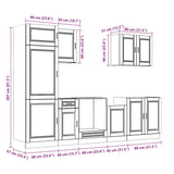 7 Piece Kitchen Cabinet Set Porto Smoked Oak Engineered Wood 3314786