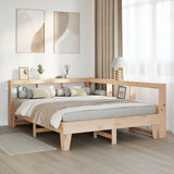Bookcase Bed without Mattress 150x200cm Solid Wood Pine 3324535