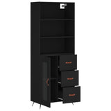 Highboard Black 69.5x34x180 cm Engineered Wood 3189478