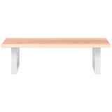 Basin Shelf Wall Mounted Steel and Solid Wood Oak 3302560