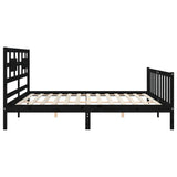 Bed Frame without Mattress Black 200x200 cm Solid Wood Pine 3192580