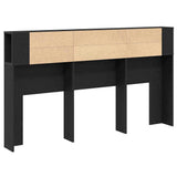Headboard Cabinet with Shelf Black Oak 180 x 18.5 x 102.5 cm 862089