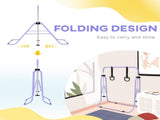Adjustable Height, Foldable Kids Gymnastics Bar w/ Non-slip Rubber Floor Rings, for 3 Years, Purple T3398P378983