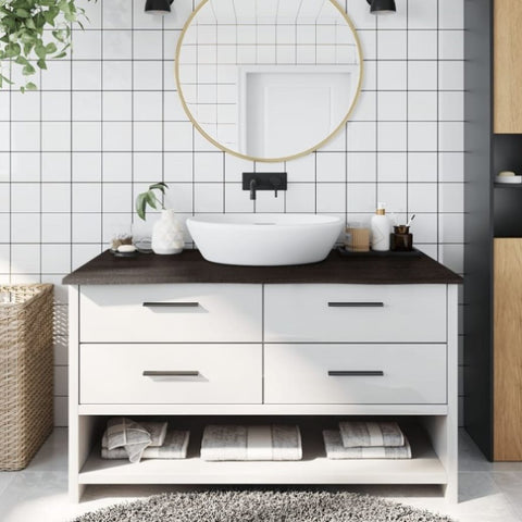 Bathroom Countertop Dark Brown 100x60x2 cm Treated Solid Wood 3156230