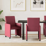 Dining Chairs with Wheels 2 pcs Wine red 57 x 66 x 94 cm Fabric 42017810