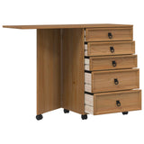 Rolling Cabinet with Drawers & Folding Top CORONA Honey Brown 42040539