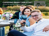 Folding Picnic Table 2 Benches, 3-Piece Portable Garden Furniture Set for 4, Dining Table Set T3398P320191