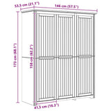 Wardrobe BODO Honey Brown 146 x 53.5 x 173 cm Engineered Wood 42023481
