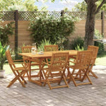 ZNTS 7 Piece Garden Dining Set 180x90x75 cm Solid Wood Acacia 3321528