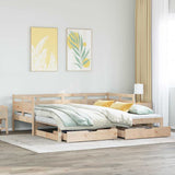 Daybed with Trundle and Drawers without Mattress 90x200 cm 3302231