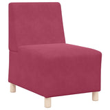 Modular Sofa Unit Armless 2 pcs Wine Red 55 x 74 x 82 cm Velvet 3399764
