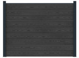 Fence Panel WPC and Aluminium Black 42039057