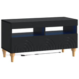 LED TV Cabinet Black Engineered Wood 896336