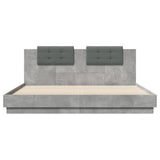 Bed Frame with LED without Mattress Concrete Grey 200x200 cm 3209985