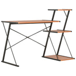 ZNTS Desk with Shelf Black and Brown 116x50x93 cm 20290