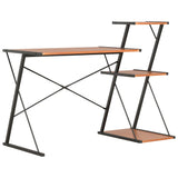 ZNTS Desk with Shelf Black and Brown 116x50x93 cm 20290