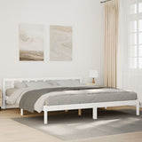 Extra Long Bed Frame without Mattress White 200x220 cm Solid Wood Pine 852455
