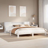 Bookcase Bed without Mattress White 180x200 cm Super King Solid Wood Pine 3322823