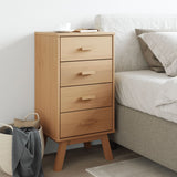 ZNTS Bedside Cabinet OLDEN Brown Solid Wood Pine 358585