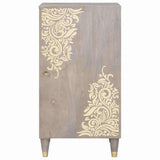 Sideboard Grey and Gold 40 x 33 x 75 cm Solid Mango Wood 4018796