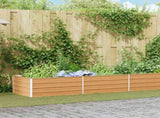 Garden Raised Bed Light Brown 600 x 80 x 45 cm Galvanised Steel 42017342