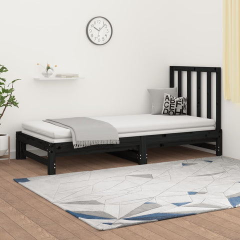 ZNTS Pull-out Day Bed without Mattress Black 2x cm 3108321