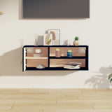 Wall Cabinet Black 80x30x30 cm Solid Wood Pine 818393