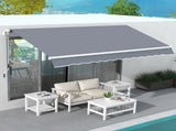 Manual Retractable Awning, size -Grey T3398P310366