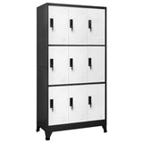 Locker Cabinet Anthracite and White 90x45x180 cm Steel 339808