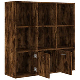 815447 Book Cabinet Smoked Oak 98x30x98 cm