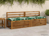2-Piece Bench Cushions SOEST 2 pcs 100% Polyester Leaf Pattern 949823