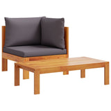 ZNTS 2 Piece Garden Sofa Set with Cushions Solid Wood Acacia 367632