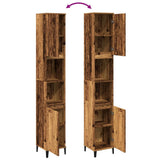 Bathroom Cabinet Old Wood 30x30x190 cm Engineered Wood 857105