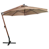 Hanging Garden Parasol with Pole Taupe 3.5x2.9 m Solid Fir Wood 313769