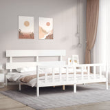 Bed Frame without Mattress White 200x200 cm Solid Wood Pine 3193292