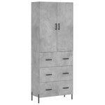 Highboard Concrete Grey 69.5x34x180 cm Engineered Wood 3195855