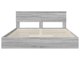 Storage Bed Grey Sonoma 160 x 200 cm Engineered Wood 3408443