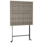 ZNTS 3 Piece Folding Bistro Set Grey Poly Rattan 319991