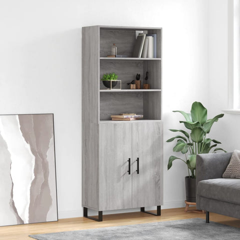 Highboard Grey Sonoma 69.5x34x180 cm Engineered Wood 3189283