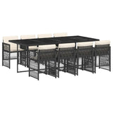 Garden Dining Set Black and cream white 3210918